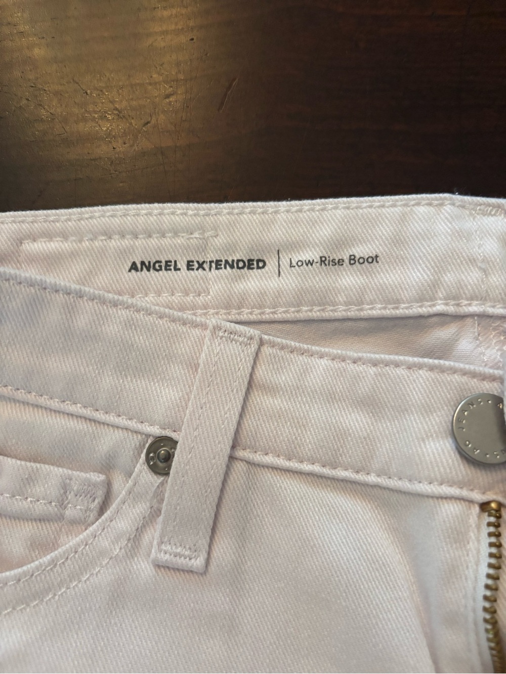 AG Angel Extended Low-Rise Boot Jeans in Off White/Cream